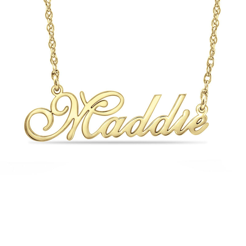 Name Necklaces Zales Child S Script Name Necklace In 10k Gold 8 Letters