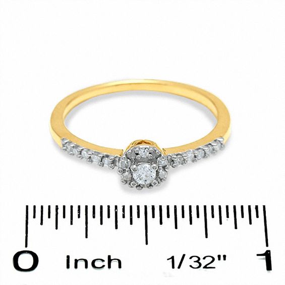 1/8 CT. T.w. Diamond Round Bezel Promise Ring in 10K Gold