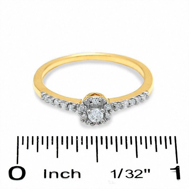 Main Image 3 of 1/8 CT. T.W. Diamond Round Bezel Promise Ring in 10K Gold