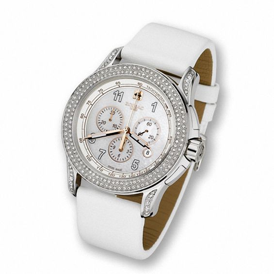 Ladies' Zodiac Streamline Chronograph Strap Watch with Mother-of-Pearl Dial (Model: Zo3911)