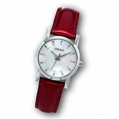 dkny leather strap watch ladies