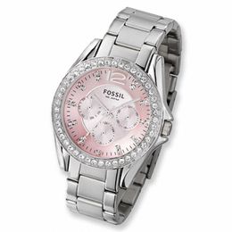 Fossil Defender Women\'s Silver Dial Watch with Pink Leather Strap New Battery Vintage Purple-dial F2 Fossil Women main image 2