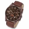 Thumbnail Image 1 of Men's Fossil Chronograph Rose-Tone Strap Watch with Brown Dial (Model: FS4386)