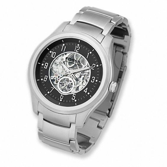 Men's Fossil Automatic Watch with Skeleton Black Dial (Model: Me3007)