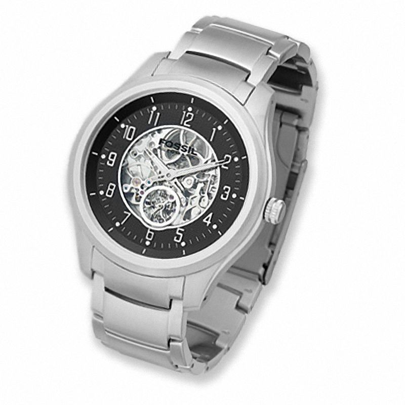 Men's Fossil Automatic Watch with Skeleton Black Dial (Model: ME3007)