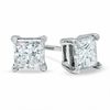 Thumbnail Image 1 of 1-1/4 CT. T.W. Princess-Cut Diamond Solitaire Stud Earrings in 14K White Gold