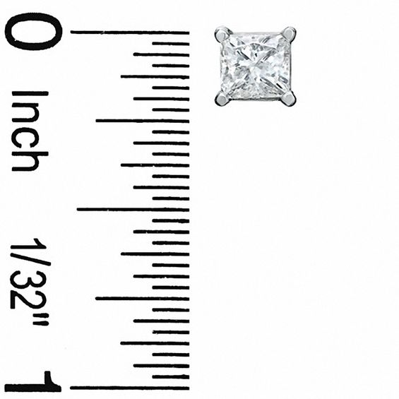 1-1/4 CT. T.w. Princess-Cut Diamond Solitaire Stud Earrings in 14K White Gold
