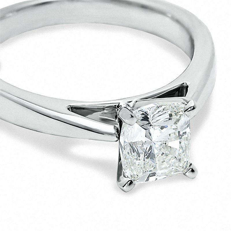 Celebration Lux® 1-1/5 CT. Cushion-Cut Diamond Solitaire Engagement Ring in 18K White Gold (H/SI2)