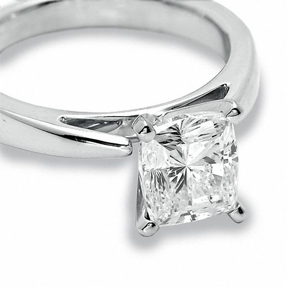 Celebration LuxÂ® 2 CT. T.w. Cushion-Cut Certified Diamond Solitaire Engagement Ring in 18K White Gold (H/Si2)