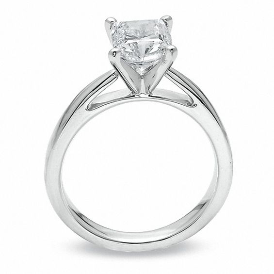 Celebration LuxÂ® 2 CT. T.w. Cushion-Cut Certified Diamond Solitaire Engagement Ring in 18K White Gold (H/Si2)