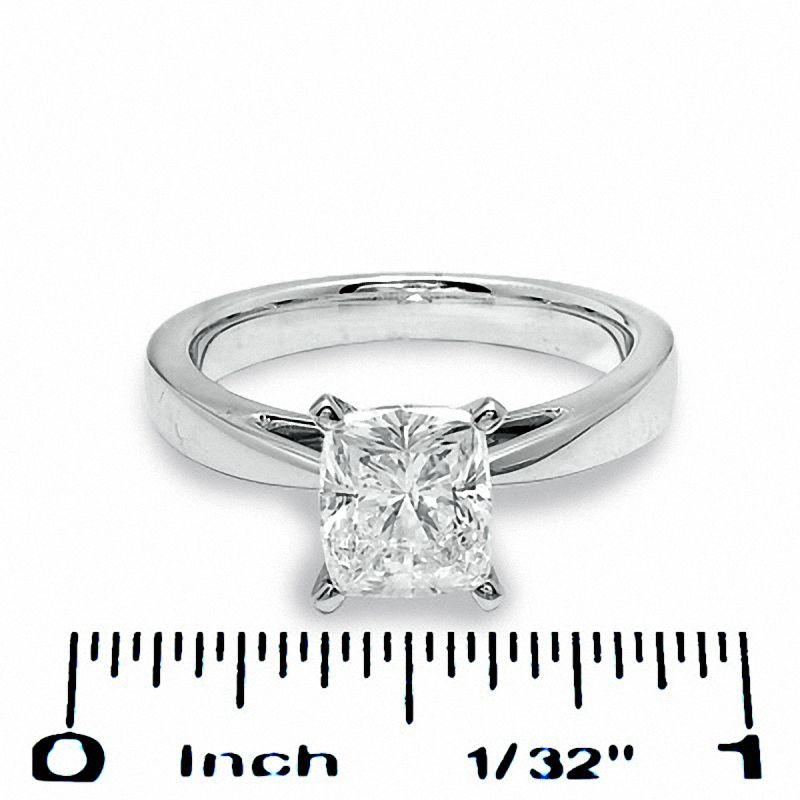 Celebration Lux® 2 CT. T.W. Cushion-Cut Diamond Solitaire Engagement Ring in 18K White Gold (H/SI2)