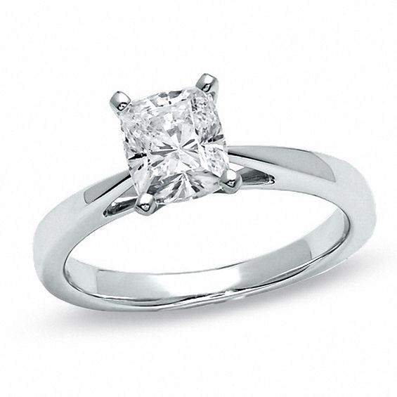 Celebration LuxÂ® 1-1/2 CT. Cushion-Cut Certified Diamond Solitaire Engagement Ring in 18K White Gold (H/Si2)