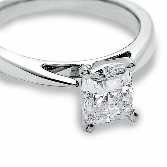 Celebration LuxÂ® 1-1/2 CT. Cushion-Cut Certified Diamond Solitaire Engagement Ring in 18K White Gold (H/Si2)