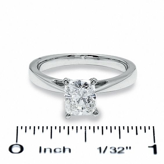 Celebration LuxÂ® 1-1/2 CT. Cushion-Cut Certified Diamond Solitaire Engagement Ring in 18K White Gold (H/Si2)