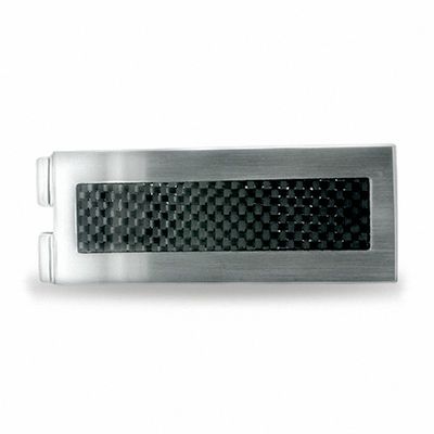 Metal money clip with carbon fiber look