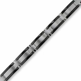 Stainless Steel Bracelet with Black IP - 8.25"