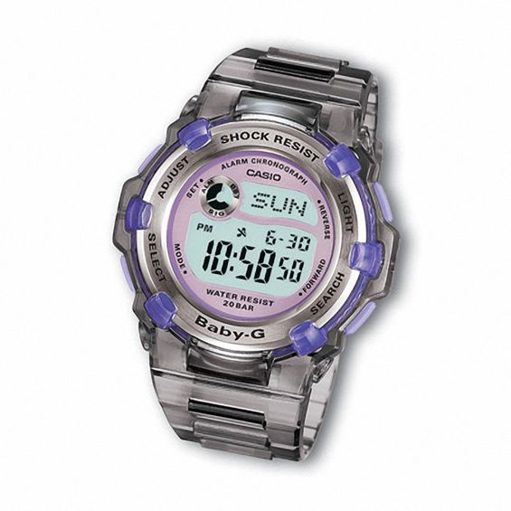 Ladies' Casio Slim Marine Grey Baby-G Watch (Model: Bg3000-8B)