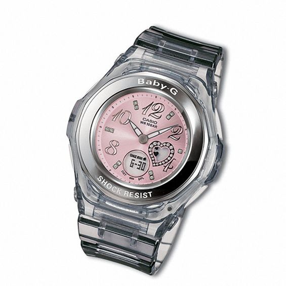 Ladies' Casio Pink Dial Baby-G Watch (Model: Bga-100-8B)