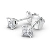 Thumbnail Image 1 of 1/2 CT. T.W. Certified Princess-Cut Diamond Solitaire Stud Earrings in Platinum (I/VS2)