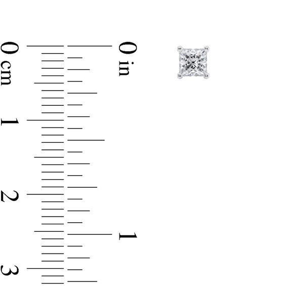 1/2 CT. T.w. Certified Princess-Cut Diamond Solitaire Stud Earrings in Platinum (I/Vs2)