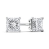 Thumbnail Image 0 of 1 CT. T.W. Certified Princess-Cut Diamond Solitaire Stud Earrings in 18K White Gold (I/VS2)