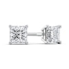 Thumbnail Image 0 of 3/4 CT. T.W. Certified Princess-Cut Diamond Solitaire Stud Earrings in 18K White Gold (I/VS2)