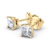 Thumbnail Image 1 of 1 CT. T.W. Certified Princess-Cut Diamond Solitaire Stud Earrings in 18K Gold (I/VS2)