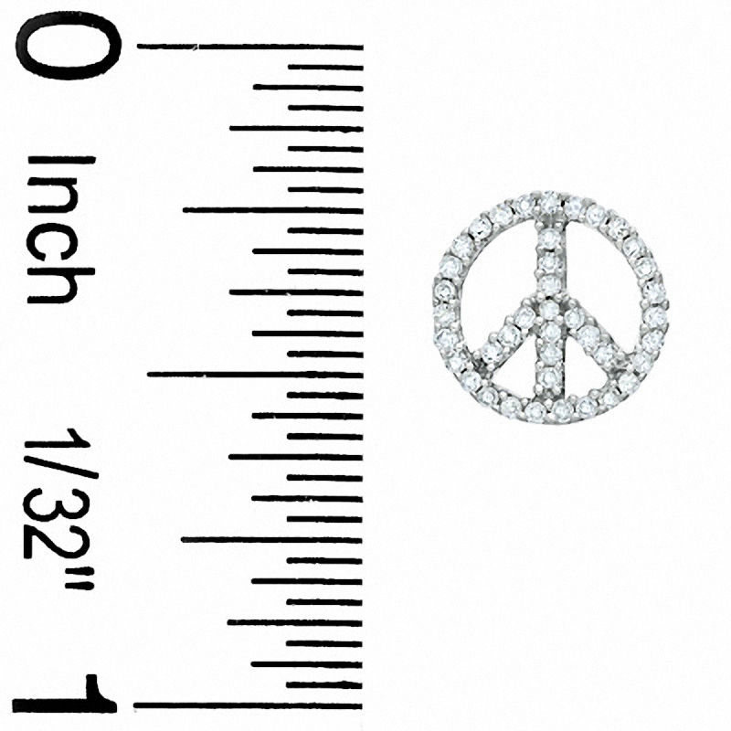 1/4 CT. T.W. Diamond Peace Sign Stud Earrings in 10K White Gold