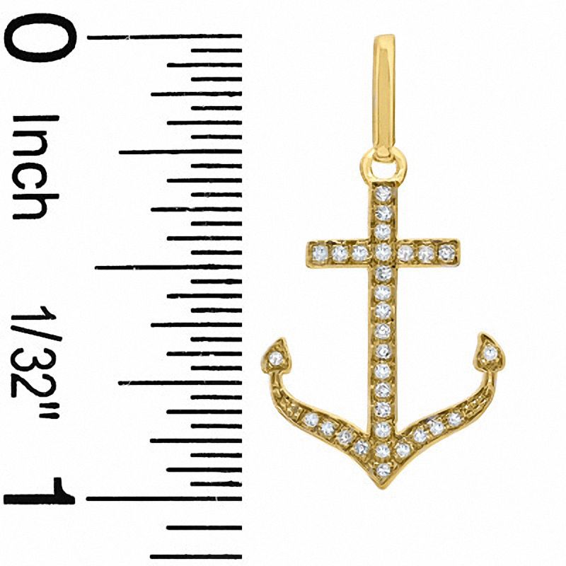 Main Image 2 of 1/5 CT. T.W. Diamond Anchor Earrings in 10K Gold