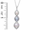 Thumbnail Image 2 of Pink and Grey Freshwater Cultured Pearl Twist Pendant in 10K White Gold with Diamond Accents