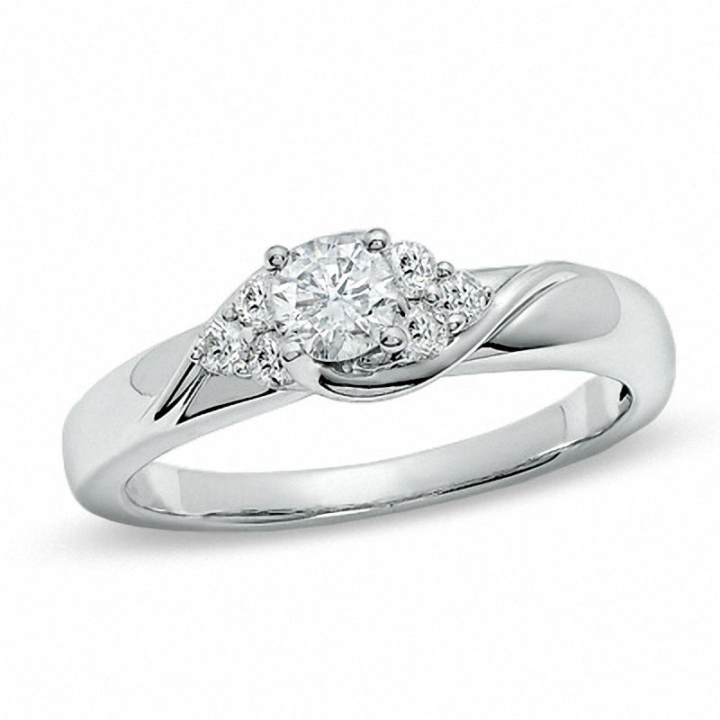 1/2 CT. T.W. Diamond Engagement Ring in 14K White Gold