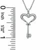 Thumbnail Image 1 of 1/20 CT. T.W. Diamond Small Heart Key Pendant in Sterling Silver