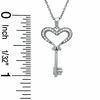 Thumbnail Image 2 of 1/20 CT. T.W. Diamond Small Heart Key Pendant in Sterling Silver