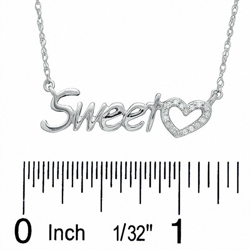 Diamond Accent Sweet Heart Necklace in Sterling Silver