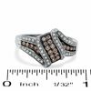 Thumbnail Image 3 of 1/2 CT. T.W. Champagne and White Diamond Knot Ring in 10K White Gold