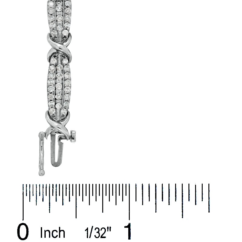 3 CT. T.W. Diamond "X" Bracelet in 10K White Gold