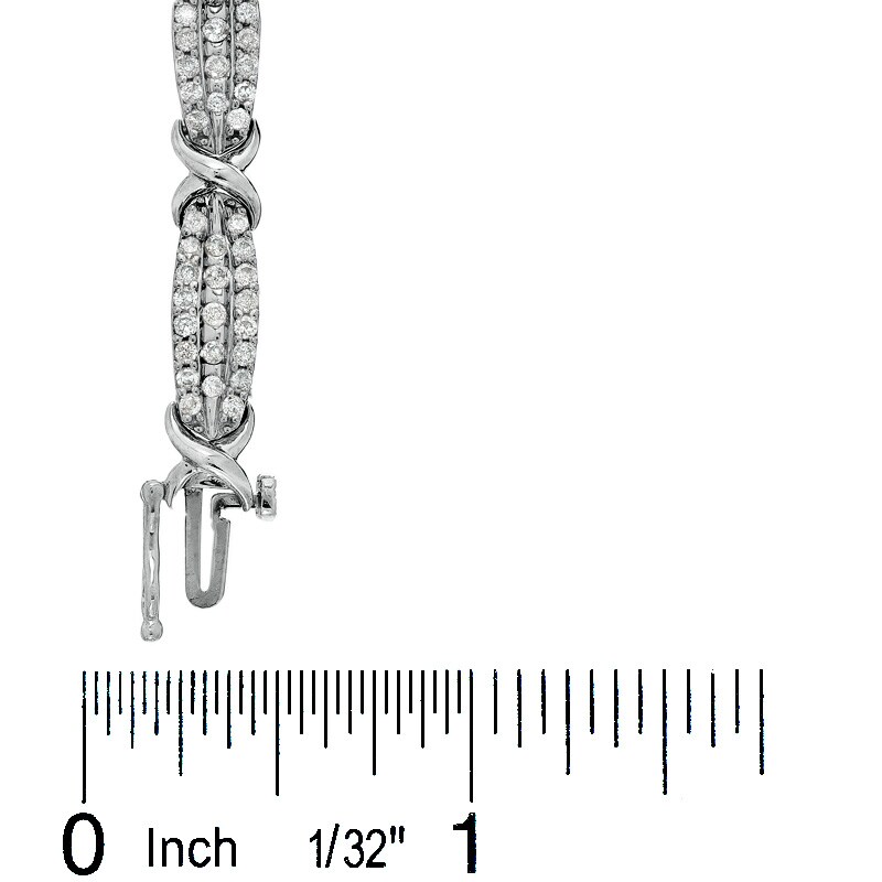 3 CT. T.W. Diamond "X" Bracelet in 10K White Gold