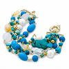 Thumbnail Image 1 of Multi-Gemstone Five-Strand Bracelet in Sterling Silver and 14K Gold Plate - 8.75"