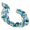 Thumbnail Image 1 of Turquoise, Citrine and Pearl Five-Strand Necklace in Sterling Silver and 14K Gold Plating