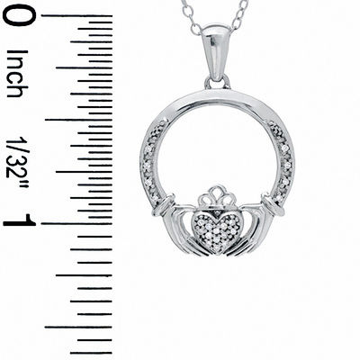 FEBRUARY Birth Month Sterling Silver Claddagh Pendant LS-SP91-2 Made in IRELAND. 