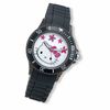 Thumbnail Image 0 of Hello Kitty® Black Strap Watch with Pink Sapphire White Dial (Model: HWL1155BLACK)
