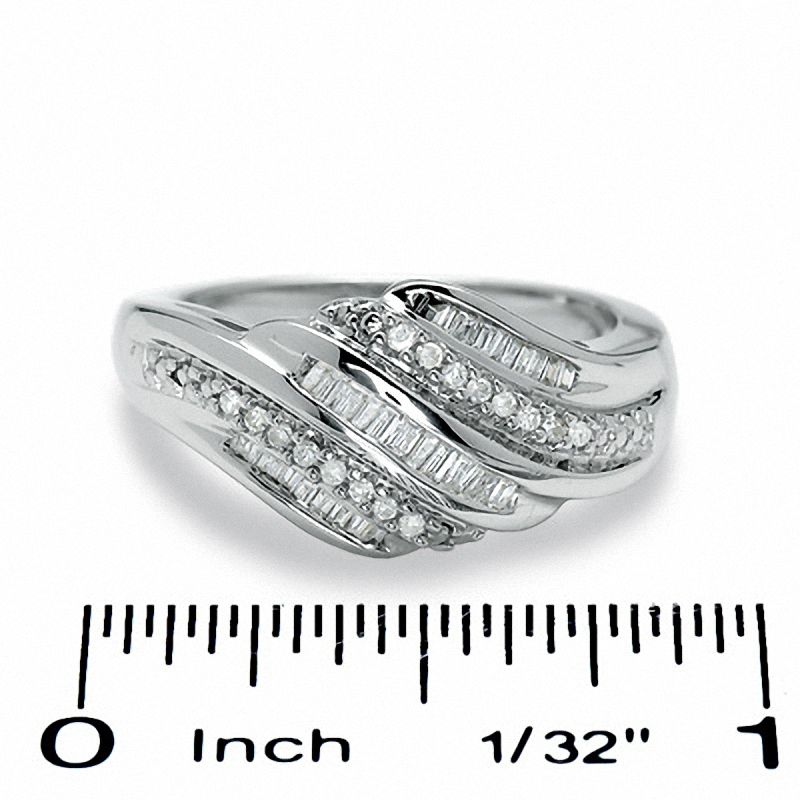 Main Image 3 of 1/4 CT. T.W. Diamond Multi-Bypass Ring in Sterling Silver
