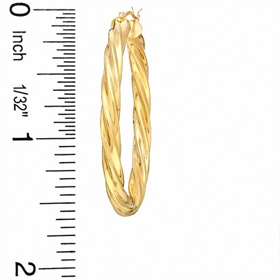 OroMagnificoâ¢ 40mm Twist Hoop Earrings in 14K Gold over Sterling Silver