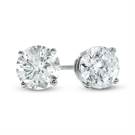 2 CT. T.w. Diamond Solitaire Stud Earrings in 14K White Gold