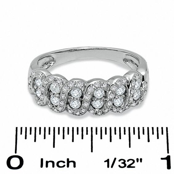 1/2 CT. T.w. Diamond Swirl Band in 10K White Gold