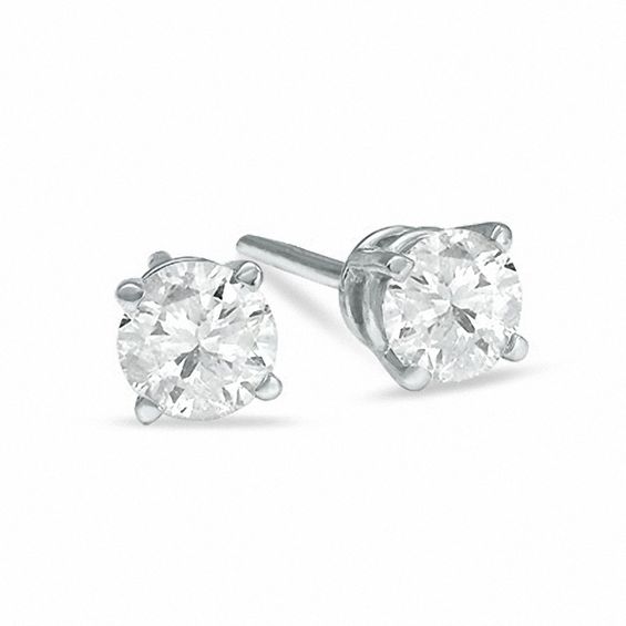 3/8 CT. T.w. Diamond Solitaire Stud Earrings in 14K White Gold