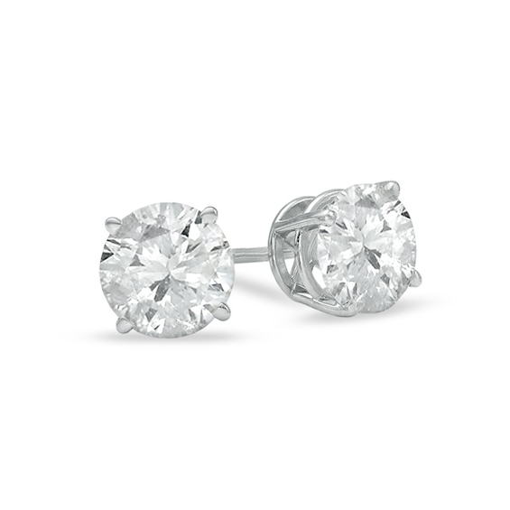 2 CT. T.w. Diamond Solitaire Stud Earrings in 14K White Gold