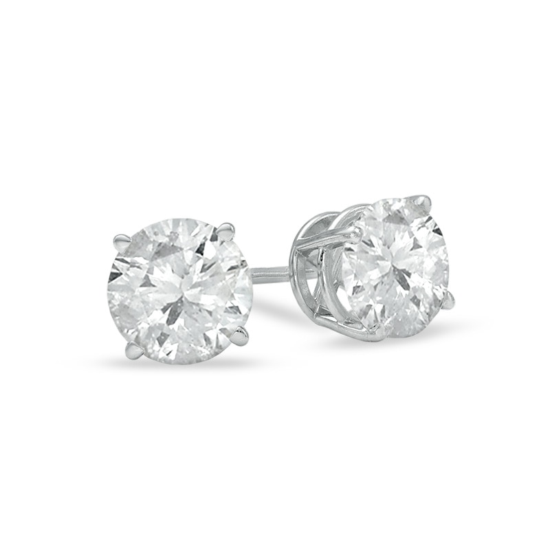 2 CT. T.W. Diamond Solitaire Stud Earrings in 14K White Gold