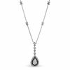 Thumbnail Image 1 of 1/2 CT. T.W. Enhanced Black and White Diamond Pear-Shaped Pendant in Sterling Silver