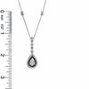Thumbnail Image 2 of 1/2 CT. T.W. Enhanced Black and White Diamond Pear-Shaped Pendant in Sterling Silver